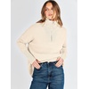 image:imageANRABESS Women Long Sleeve Quarter Zip Pullover Fall SweaterParchment