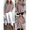 image:imageANRABESS Women Long Sleeve Quarter Zip Pullover Fall SweaterPink Apricot