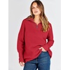 image:imageANRABESS Women Long Sleeve Quarter Zip Pullover Fall SweaterRed