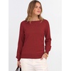 image:imageANRABESS Women Long Sleeve Rolled Neck Fall Lightweight Sweaters TopBrick Red