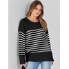image:imageANRABESS Women Oversized Cozy Knit Sweaters 2026 Fall Fashion OutfitsBlack White Stripe