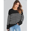 image:imageANRABESS Women Oversized Cozy Knit Sweaters 2026 Fall Fashion OutfitsBlack White Stripe