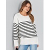 image:imageANRABESS Women Oversized Cozy Knit Sweaters 2026 Fall Fashion OutfitsBlack White Stripes