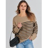 image:imageANRABESS Women Oversized Cozy Knit Sweaters 2026 Fall Fashion OutfitsCamel Black Stripe