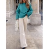 image:imageANRABESS Women Oversized Cozy Knit Sweaters 2026 Fall Fashion OutfitsGreen Blue