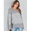 image:imageANRABESS Women Oversized Cozy Knit Sweaters 2026 Fall Fashion OutfitsGrey White Stripe