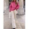 image:imageANRABESS Women Oversized Cozy Knit Sweaters 2026 Fall Fashion OutfitsHot Pink