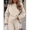 image:imageANRABESS Women Oversized Cozy Knit Sweaters 2026 Fall Fashion OutfitsParchment