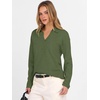 image:imageANRABESS Women Polo V Neck Lightweight Fall SweatersArmy Green