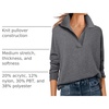 image:imageANRABESS Women Polo V Neck Lightweight Fall SweatersDark Gray