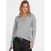 image:imageANRABESS Women Polo V Neck Lightweight Fall SweatersGray