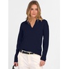 image:imageANRABESS Women Polo V Neck Lightweight Fall SweatersNavy Blue