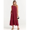 image:imageANRABESS Women Summer Sleeveless Maxi Dresses Casual Flowy Tiered SundressDeep Red