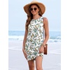 image:imageANRABESS Women Swimsuit Cover Up Summer Bathing SuitsWhite Colorful Leaf