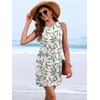 image:imageANRABESS Women Swimsuit Cover Up Summer Bathing SuitsWhite Colorful Leaf