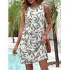image:imageANRABESS Women Swimsuit Cover Up Summer Bathing SuitsWhite Colorful Leaf
