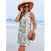 image:imageANRABESS Women Swimsuit Cover Up Summer Bathing SuitsWhite Colorful Leaf