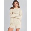 image:imageANRABESS Womens 2 Piece Outfits Fall Sweater Lounge SetsBeige