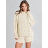 image:imageANRABESS Womens 2 Piece Outfits Fall Sweater Lounge SetsBeige