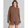 image:imageANRABESS Womens 2 Piece Outfits Fall Sweater Lounge SetsCoffee