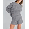 image:imageANRABESS Womens 2 Piece Outfits Fall Sweater Lounge SetsSilver Grey