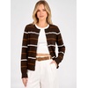 image:imageANRABESS Womens Button Down Lightweight Cardigan SweatersCoffe Orange Stripe