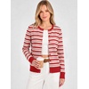 image:imageANRABESS Womens Button Down Lightweight Cardigan SweatersRed Beige Pink Stripe