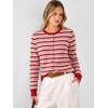 image:imageANRABESS Womens Button Down Lightweight Cardigan SweatersRed Beige Pink Stripe