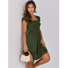 image:imageANRABESS Womens Casual Summer Dress Boho Smocked Beach Cute Teen SundressArmy Green