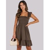 image:imageANRABESS Womens Casual Summer Dress Boho Smocked Beach Cute Teen SundressCoffee