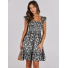 image:imageANRABESS Womens Casual Summer Dress Boho Smocked Beach Cute Teen SundressFloral Black White