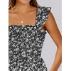 image:imageANRABESS Womens Casual Summer Dress Boho Smocked Beach Cute Teen SundressFloral Black White