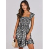 image:imageANRABESS Womens Casual Summer Dress Boho Smocked Beach Cute Teen SundressFloral Black White