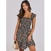 image:imageANRABESS Womens Casual Summer Dress Boho Smocked Beach Cute Teen SundressFloral Colorful Black