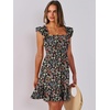 image:imageANRABESS Womens Casual Summer Dress Boho Smocked Beach Cute Teen SundressFloral Colorful Black
