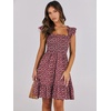 image:imageANRABESS Womens Casual Summer Dress Boho Smocked Beach Cute Teen SundressFloral Red Pink