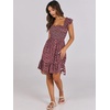 image:imageANRABESS Womens Casual Summer Dress Boho Smocked Beach Cute Teen SundressFloral Red Pink