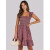 image:imageANRABESS Womens Casual Summer Dress Boho Smocked Beach Cute Teen SundressFloral Red Pink