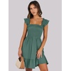 image:imageANRABESS Womens Casual Summer Dress Boho Smocked Beach Cute Teen SundressGrass Green