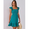 image:imageANRABESS Womens Casual Summer Dress Boho Smocked Beach Cute Teen SundressLake Green