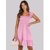 image:imageANRABESS Womens Casual Summer Dress Boho Smocked Beach Cute Teen SundressPink