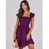 image:imageANRABESS Womens Casual Summer Dress Boho Smocked Beach Cute Teen SundressPurple Red