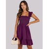 image:imageANRABESS Womens Casual Summer Dress Boho Smocked Beach Cute Teen SundressPurple Red