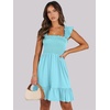 image:imageANRABESS Womens Casual Summer Dress Boho Smocked Beach Cute Teen SundressSky Blue