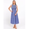 image:imageANRABESS Womens Casual Summer Dress Gingham Smocked Midi Teacher Sundress