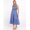 image:imageANRABESS Womens Casual Summer Dress Gingham Smocked Midi Teacher Sundress