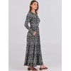 image:imageANRABESS Womens Fall Long Sleeve Casual Maxi DressBlack Floral