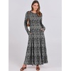 image:imageANRABESS Womens Fall Long Sleeve Casual Maxi DressBlack Floral