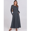 image:imageANRABESS Womens Fall Long Sleeve Casual Maxi DressDark Gray