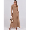 image:imageANRABESS Womens Fall Long Sleeve Casual Maxi DressKhaki